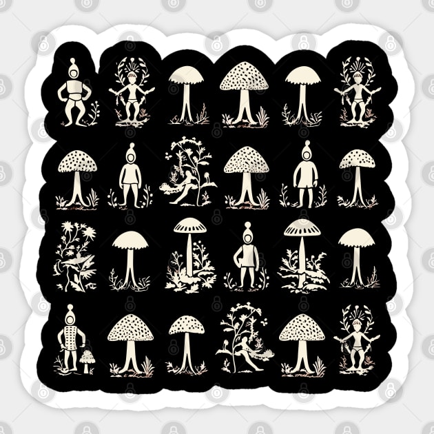 Mushroom Gnome Silhouettes Simple Joy Sticker by MushMagicWear